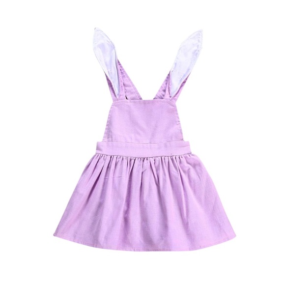 Lilac Bunny Rabbit Easter Jumper Dress Purple - Picture 3 of 7
